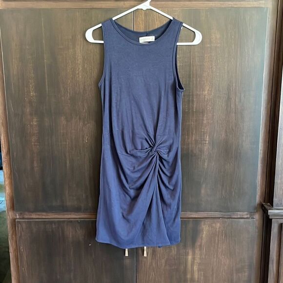 Abercrombie & Fitch Navy Blue Sleeveless Knot Front Dress Small - Picture 1 of 5